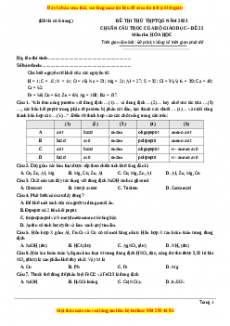 Đề thi THPT Quốc Gia Hóa năm 2023 Megabook - Đề 22