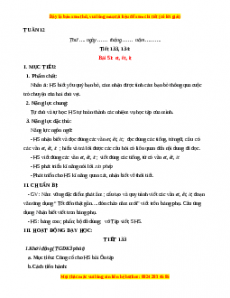 Giáo án Tuần 12 Tiếng việt lớp 1 Kết nối tri thức