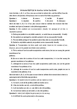 Bộ 93 Đề thi thử Tiếng Anh THPT Quốc gia năm 2018 chọn lọc từ các trường