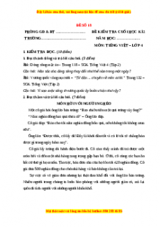 Đề thi cuối kì 2 Tiếng Việt lớp 4 (Đề 18)