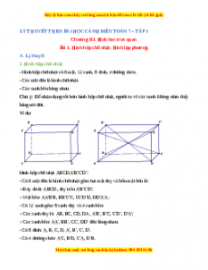 Lý thuyết Toán 7 Cánh diều Chương 3: Hình học trực quan