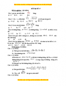 Đề thi Toán 9 học kì 1 năm 2022 - 2023 - Đề 17