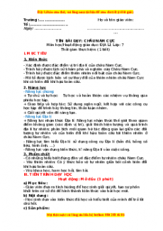 Giáo án Bài 22 Địa lí 7 Cánh diều (2024): Châu Nam cực