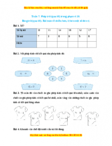 Bài tập cuối tuần Toán lớp 2 Tuần 7 Kết nối tri thức (có lời giải)