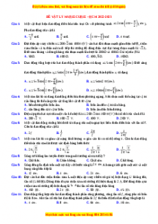 Đề thi thử Vật lí trường Marie Curie - HCM năm 2023