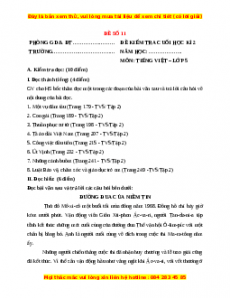 Đề thi cuối kì 2 Tiếng Việt lớp 5 năm 2023 (Đề 31)