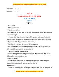 Giáo án TNXH 1 Kết nối tri thức Tuần 25