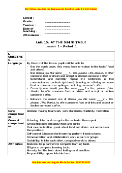 Giáo án Unit 15 Tiếng anh 3 global success