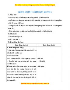 Giáo án Đạo đức 1 Chân trời sáng tạo Không nói dối và biết nhận lỗi