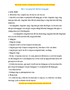 Giáo án Các phép biến đổi thức lượng giác Toán 11 Cánh diều