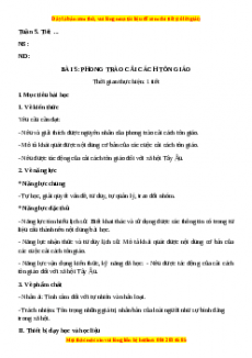 Giáo án Bài 5 Lịch sử 7 Chân trời sáng tạo (2024): Phong trào cải cách tôn giáo