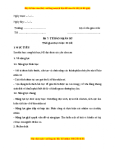 Giáo án Sinh học 10 Bài 7 (Kết nối tri thức): Tế bào nhân sơ