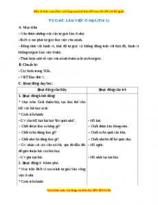 Giáo án Đạo đức 1 Chân trời sáng tạo Tự giác làm việc ở nhà