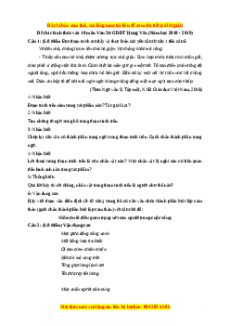 Đề thi tuyển sinh chính thức vào 10 môn Ngữ Văn năm 2018 - 2019 có đáp án - Sở GDĐT Hưng Yên