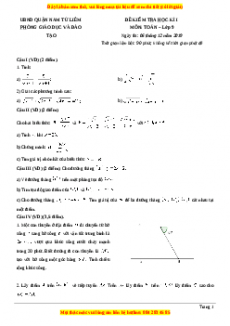 Đề thi học kì Toán 9 năm 2023 Quận Nam Từ Liêm