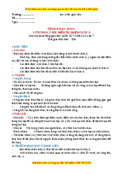 Giáo án Bài 5 Địa lí 7 Kết nối tri thức (2024): Vị trí địa lí. Đặc điểm tự nhiên Châu Á
