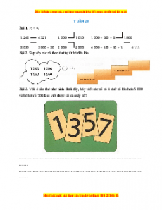 Bài tập cuối tuần Toán lớp 3 Tuần 20 Chân trời sáng tạo (có lời giải)