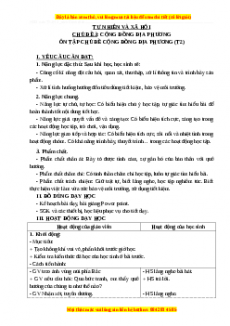 Giáo án Tự nhiên và xã hội 3 Cánh diều Bài Ôn tập chủ đề cộng đồng địa phương