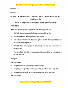 Giáo án Bất phương trình bậc nhất hai ẩn Toán 10 Kết nối tri thức