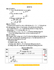 Đề thi Toán 9 học kì 1 năm 2022 - 2023 - Đề 50