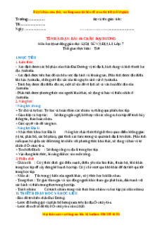 Giáo án Bài 18 Địa lí 7 Kết nối tri thức (2024): Châu Đại Dương