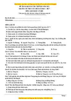 Đề luyện thi TN THPT Quốc Gia môn KHXH có đáp án ( đề 7 )