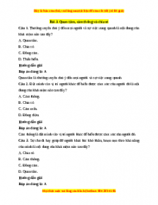 Trắc nghiệm Bài 3: Quan tâm, cảm thông và chia sẻ