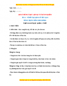 Giáo án Hoạt Động Thực Hành Và Trải Nghiệm Toán 10 Chân trời sáng tạo