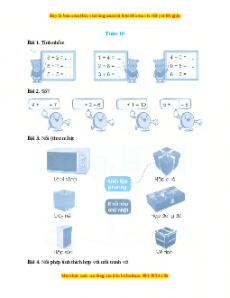 Bài tập cuối tuần Toán lớp 1 Tuần 10 Cánh diều (có lời giải)