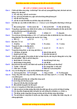 Đề thi thử Vật lí Sở Bắc Giang năm 2023