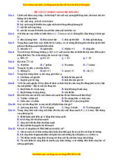Đề thi thử Vật lí Sở Bắc Giang năm 2023