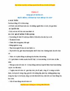 Giáo án HĐTN  1 Cánh diều Tuần 27