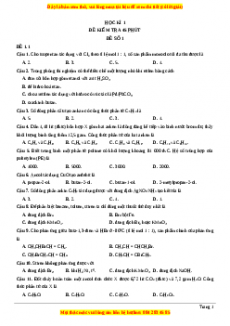 Bộ chuyên đề đầy đủ môn Hóa học 11 năm 2023 - Đề kiểm tra học kì 2
