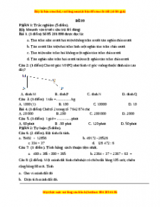Đề thi Toán lớp 4 cuối kì 1 năm 2022 - 2023 (Đề 9)