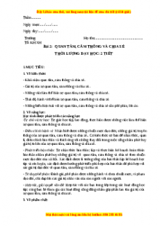 Giáo án GDCD 7 Bài 2 (Kết nối tri thức): Quan tâm, cảm thông và chia sẻ