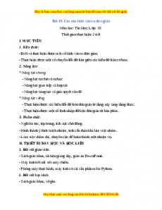 Giáo án Tin học 10 Bài 18 (Kết nối tri thức): Các câu lệnh vào ra đơn giản