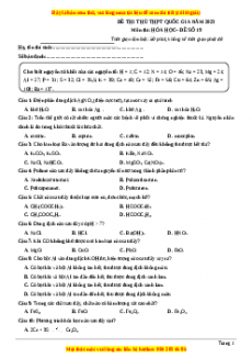 Đề thi THPT Quốc Gia Hóa năm 2023 Bookgol - Đề 19