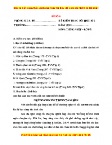 Đề thi cuối kì 2 Tiếng Việt lớp 5 năm 2023 (Đề 26)
