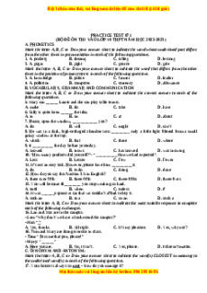 Đề luyện thi vào 10 môn Tiếng anh năm 2023 có đáp án (Đề 71)