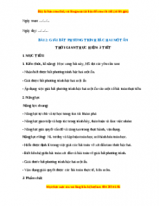 Giáo án Giải bất phương trình bậc hai một ẩn Toán 10 Chân trời sáng tạo