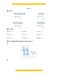 Bài tập cuối tuần Toán lớp 1 Tuần 11 Cánh diều (có lời giải)