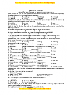 Đề luyện thi vào 10 môn Tiếng anh năm 2023 có đáp án (Đề 19)