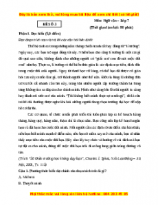 Đề thi cuối kì 2 Ngữ Văn lớp 7 Kết nối tri thức (Đề 3)