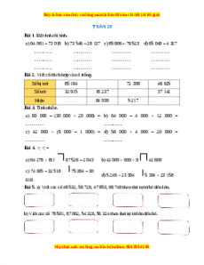 Bài tập cuối tuần Toán lớp 3 Tuần 29 Chân trời sáng tạo (có lời giải)