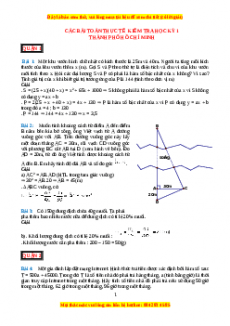 Bài toán thực tế ôn vào 10 Đại số - Kiểm tra học kì