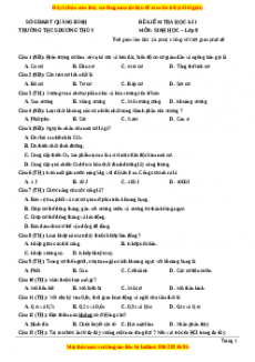 Đề thi học kì 1 Sinh học 8 năm 2023 trường THCS Dương Thuỷ - Quảng Bình