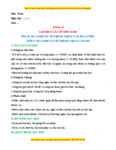 Giáo án Toán 3 Kết nối tri thức Tuần 19: So sánh các số trong phạm vi 10 000