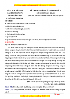 Đề thi thử Ngữ văn trường Thuận Thành - Bắc Ninh lần 1 năm 2023