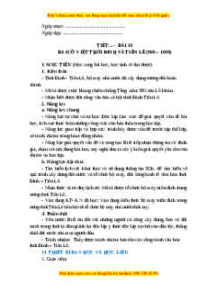 Giáo án Bài 10 Lịch sử 7 Kết nối tri thức (2024): Đại Cổ Việt thời Đinh và thời Tiền Lê (968 - 1009)