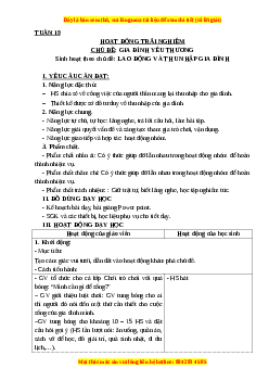 Giáo án Tuần 19: Lao động và thu nhập gia đình Hoạt động trải nghiệm 3 Kết nối tri thức